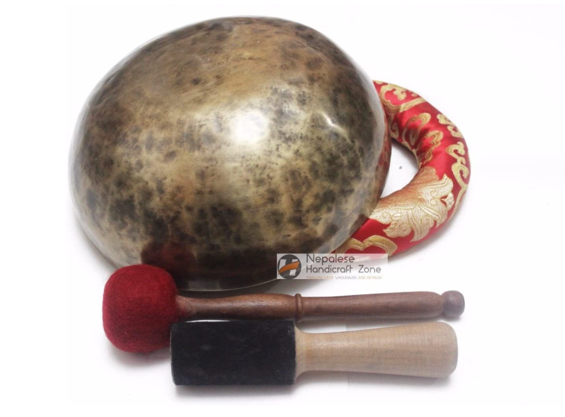 NHZ 12" antique finish singing bowl set image 3
