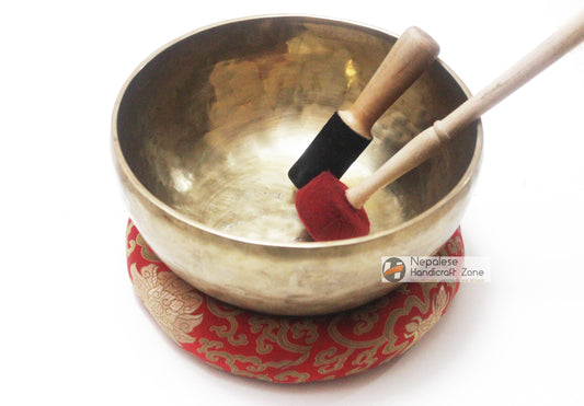 12" Plain Golden Singing Bowl image 1