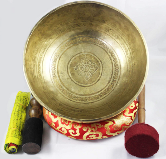10" NHZ Mantra Carved Bowl image 1