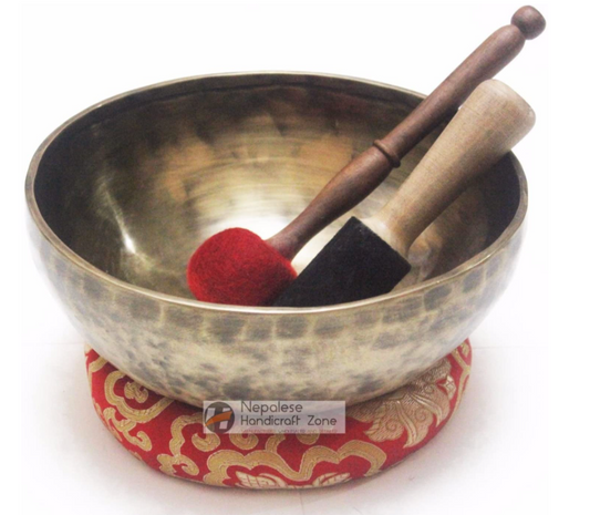 NHZ 12" antique finish singing bowl set image 0
