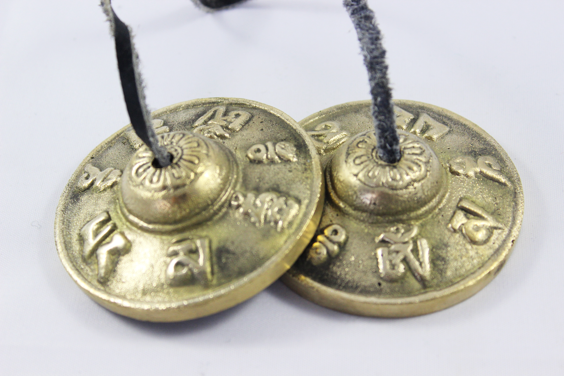 2.5" Om mane padme embossed NHZ Tingsha image 1