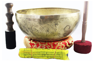 10" NHZ Mantra Carved Bowl image 0