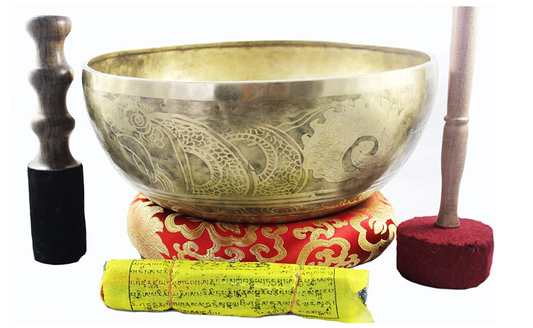 10" NHZ Mantra Carved Bowl image 0