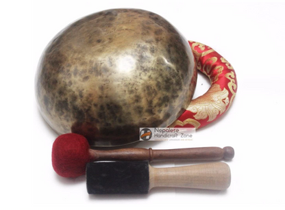 NHZ 12" antique finish singing bowl set image 3