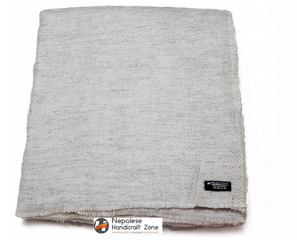 NHZ Natural Himalayan Cashmere Throw/ Blanket 54" x 108"(Herringbone Pattern) image 7