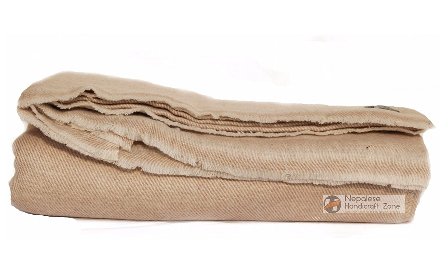 NHZ Extra Large Natural Himalayan Cashmere Throw/ Blanket 90" x 108" image 0