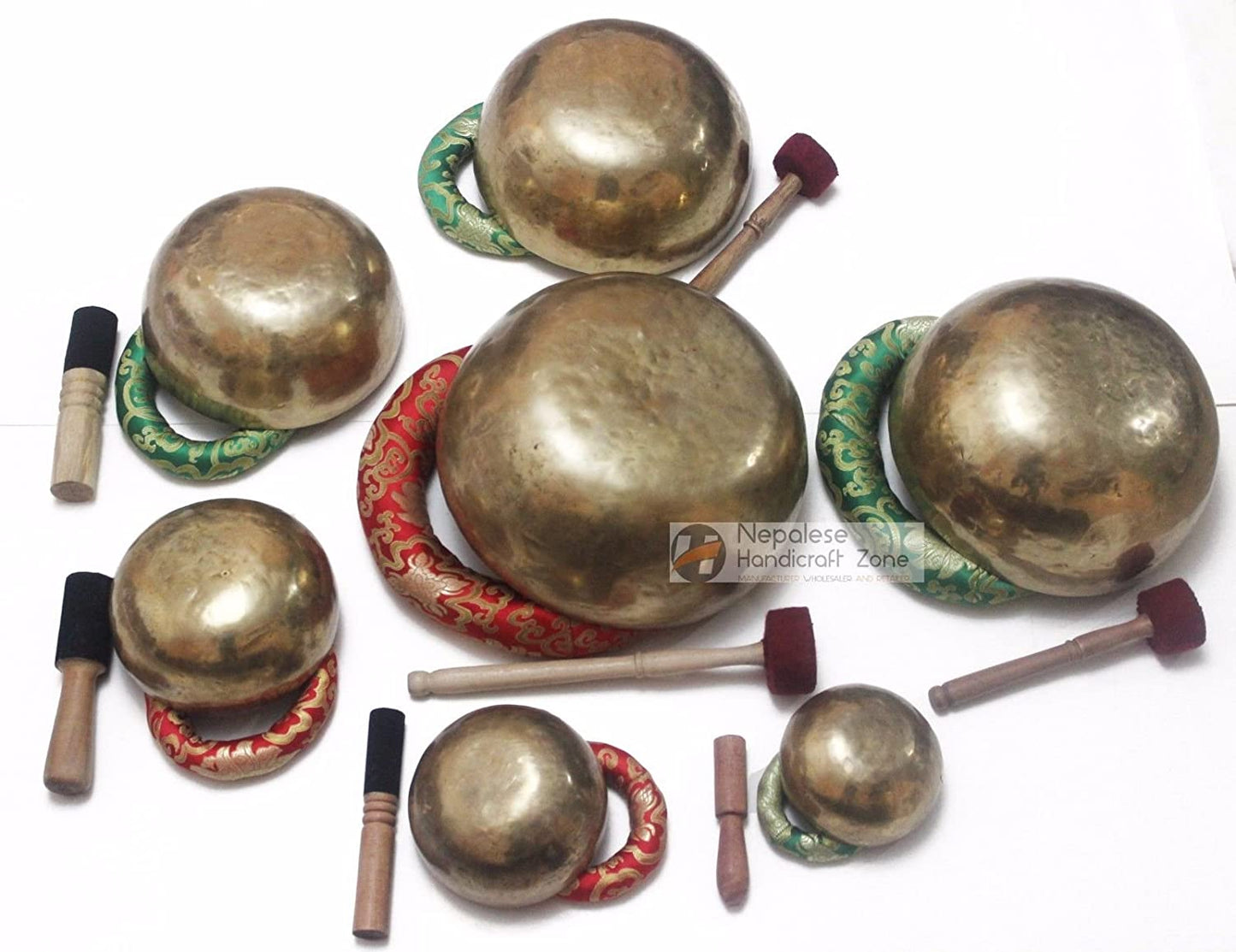 NHZ Chakra Healing Tibetan Plain Singing Bowl Set - 7 image 2