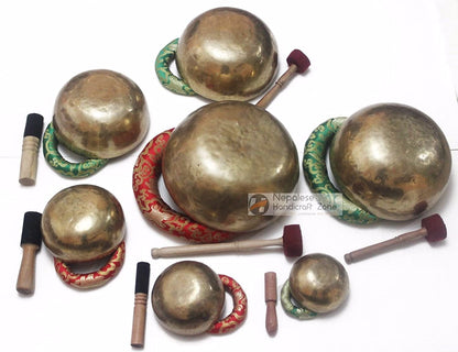 NHZ Chakra Healing Tibetan Plain Singing Bowl Set - 7 image 2