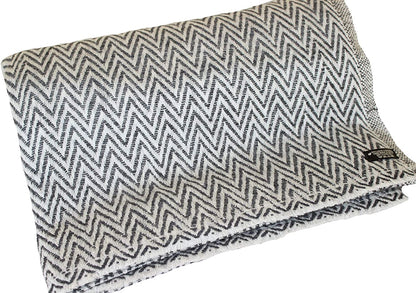 NHZ Natural Himalayan Cashmere Throw/ Blanket 54" x 108"(Chevron Pattern) image 0