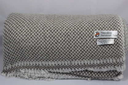 NHZ Natural Himalayan Cashmere Throw/ Blanket 54" x 108"(Maroon Chunky) image 8