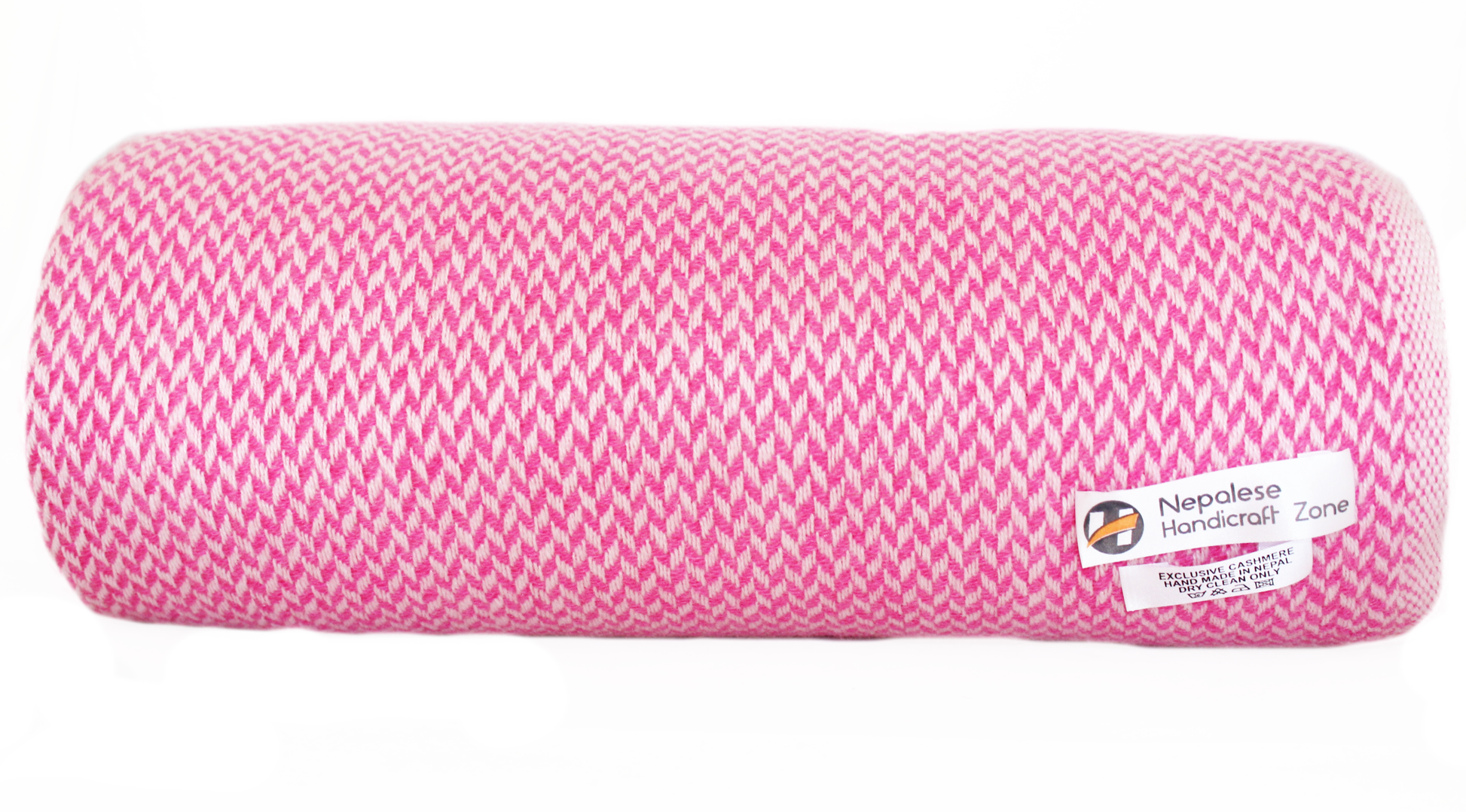 NHZ Natural Himalayan Cashmere Throw/ Blanket 54" x 108"(Pink Chunky) image 2
