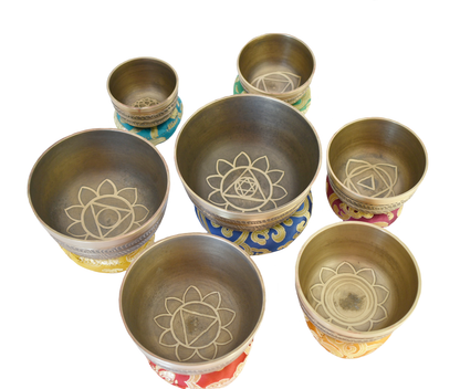 NHZ Chakra Healing Tibetan Singing Bowl Set of 7 for Meditation- Himalayan Singi image 2