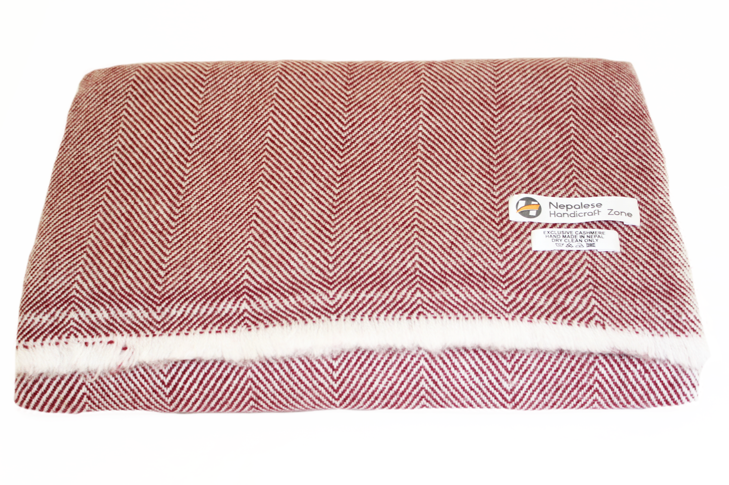 NHZ Natural Himalayan Cashmere Throw/ Blanket 54" x 108"(Ivory Chunky) image 5