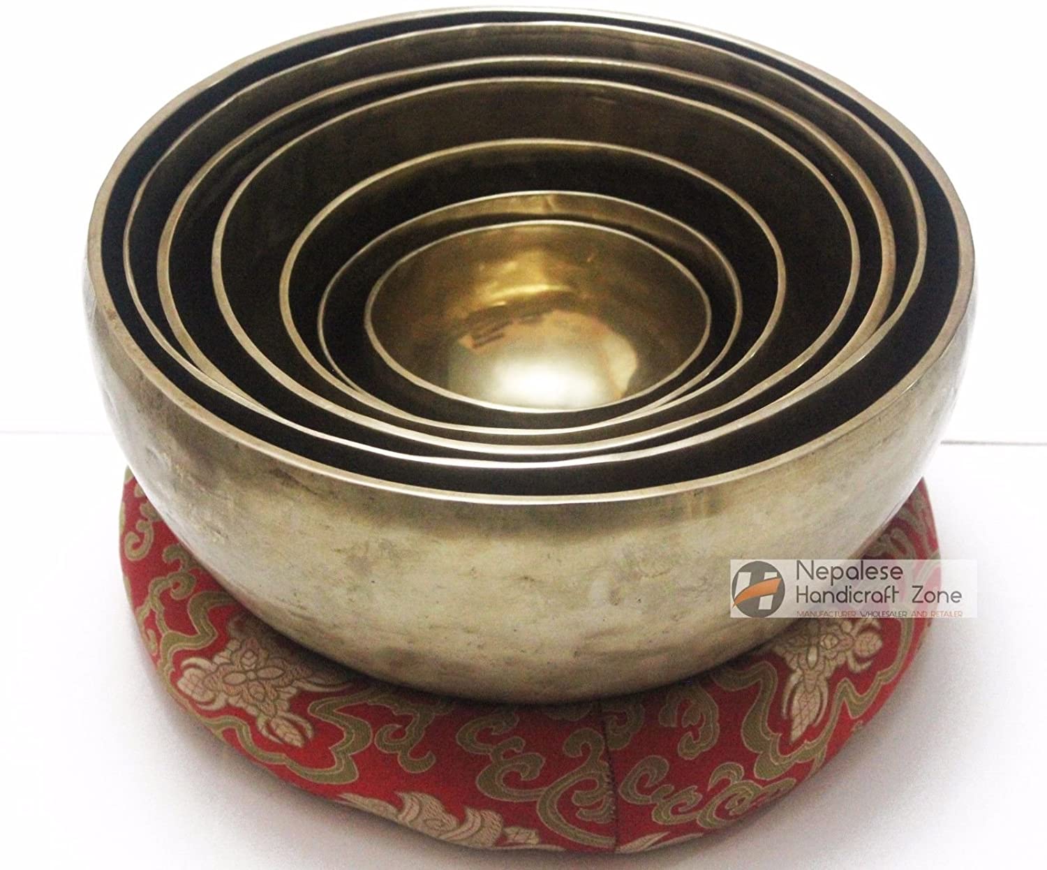 NHZ Chakra Healing Tibetan Plain Singing Bowl Set - 7 image 3