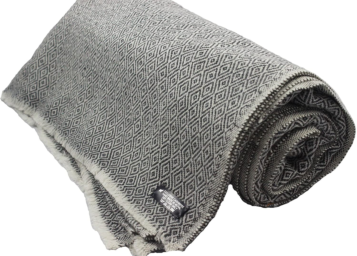 NHZ Natural Himalayan Cashmere Throw/ Blanket 54" x 108"(Diamond Pattern) image 0