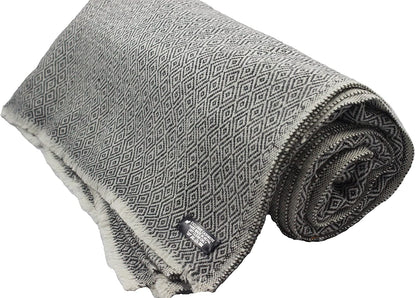 NHZ Natural Himalayan Cashmere Throw/ Blanket 54" x 108"(Diamond Pattern) image 0