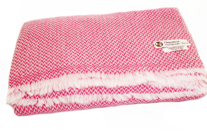 NHZ Natural Himalayan Cashmere Throw/ Blanket 54" x 108"(Pink Chunky) image 1