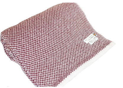 NHZ Natural Himalayan Cashmere Throw/ Blanket 54" x 108"(Maroon Chunky) image 0