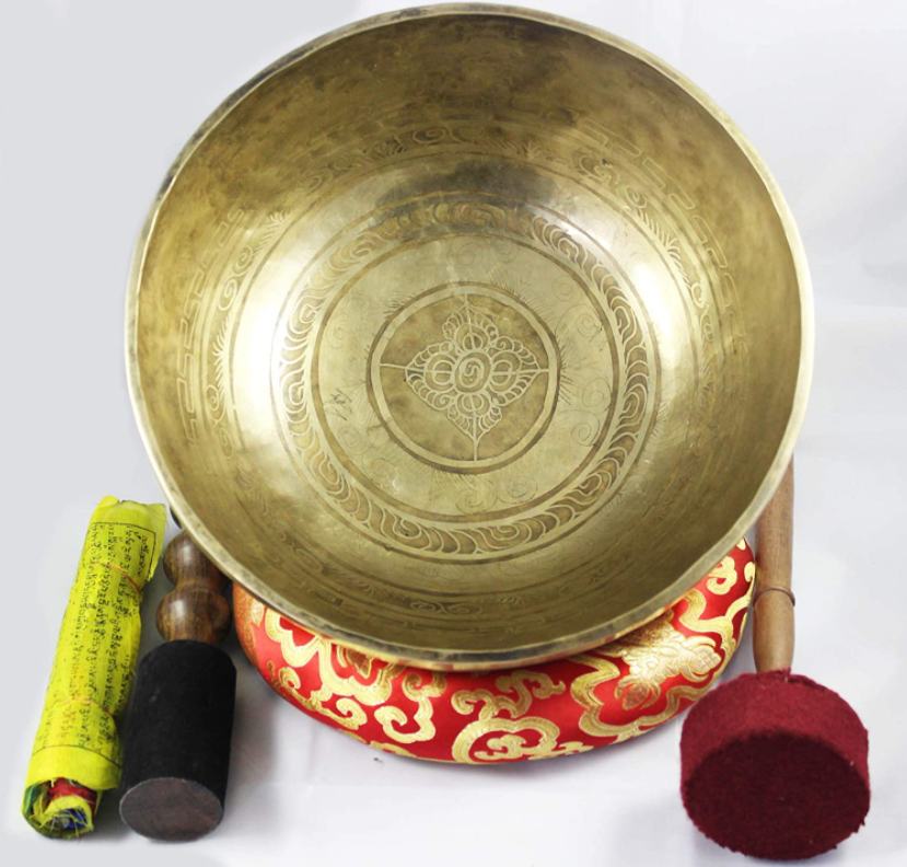 10" NHZ Mantra Carved Bowl image 1