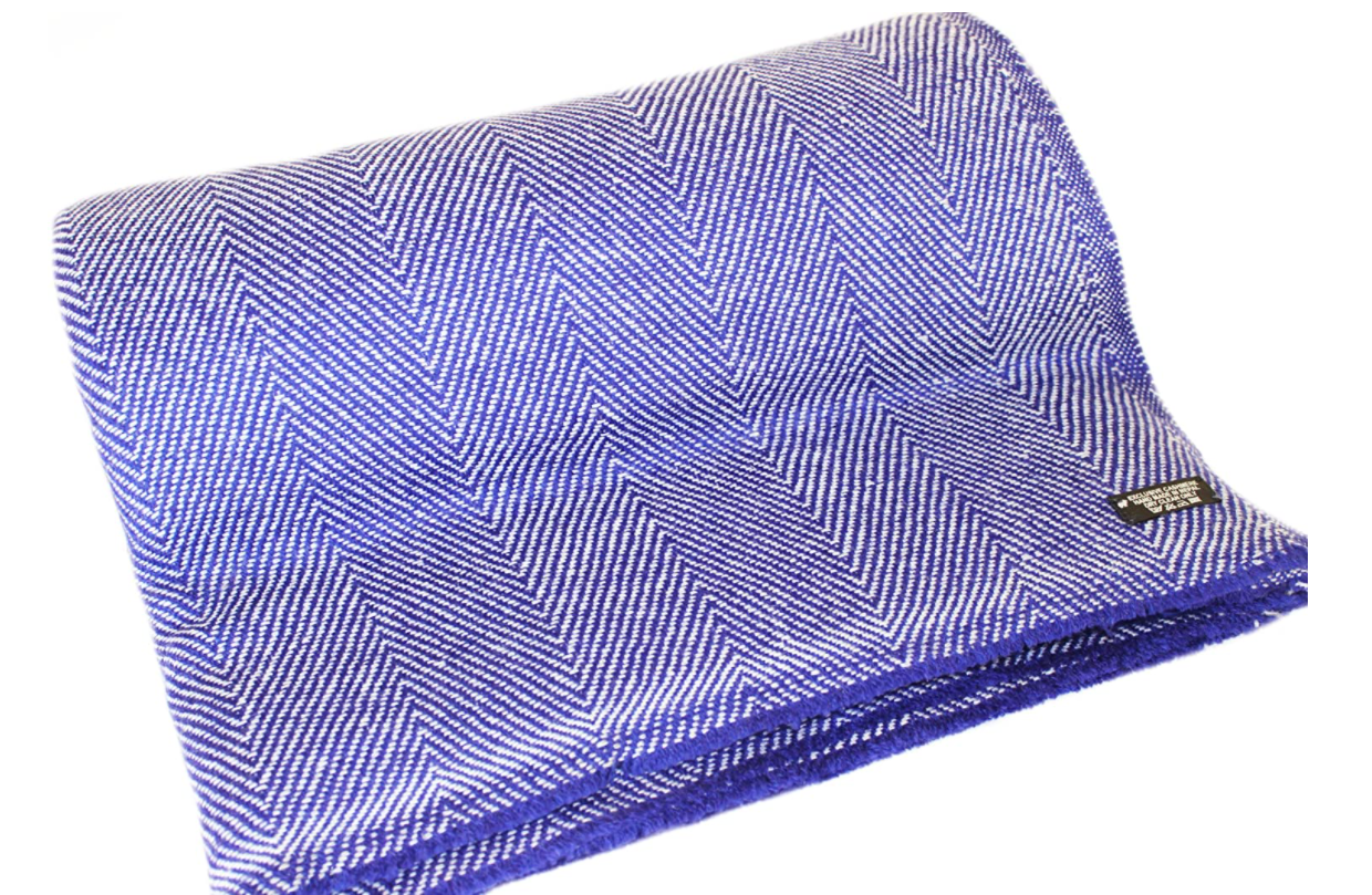 NHZ Natural Himalayan Cashmere Throw/ Blanket 54" x 108"(Herringbone Pattern) image 5