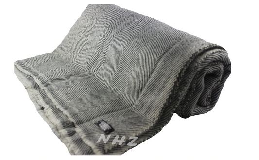 NHZ Natural Himalayan Cashmere Throw/ Blanket 54" x 108"(Herringbone Pattern) image 0