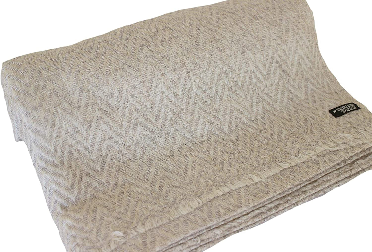NHZ Natural Himalayan Cashmere Throw/ Blanket 54" x 108"(Chevron Pattern) image 2