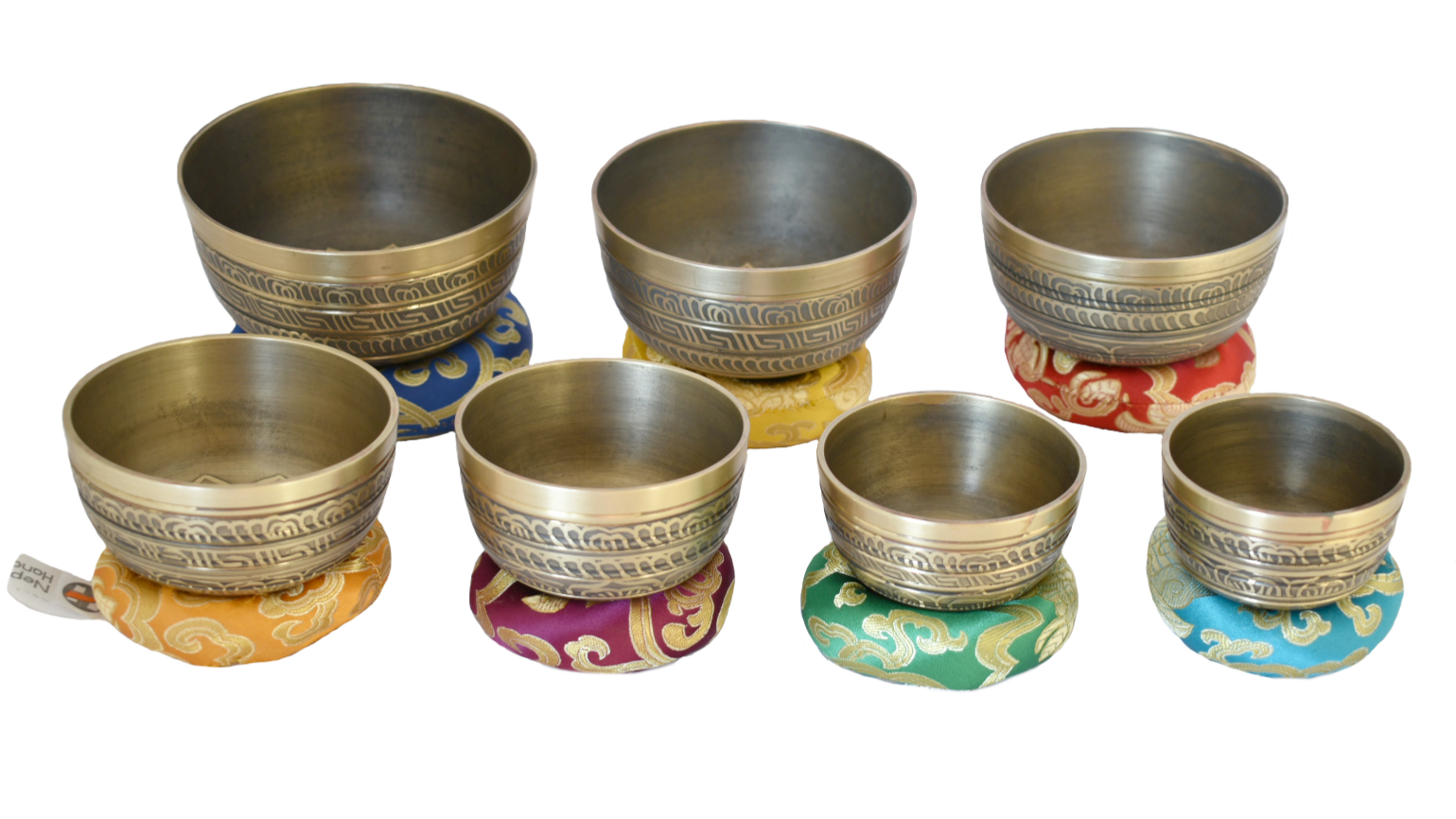 NHZ Chakra Healing Tibetan Singing Bowl Set of 7 for Meditation- Himalayan Singi image 1