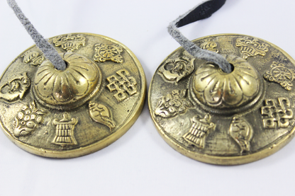 2.5" Lucky symbols embossed NHZ Tingsha image 10