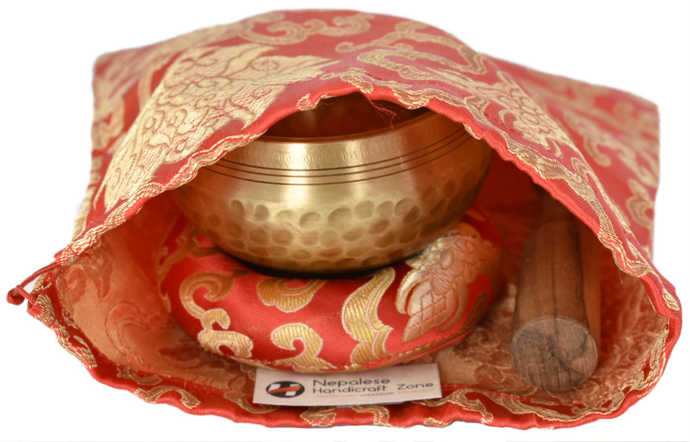 NHZ 3 Inch Meditation Yoga Singing Bowl Set With Mallet, Cushion & Brocade Bag image 1
