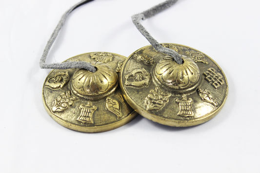 2.5" Lucky symbols embossed NHZ Tingsha image 1