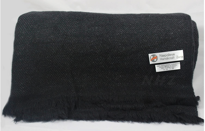 NHZ Natural Himalayan Cashmere Throw/ Blanket 54" x 108"(Herringbone Pattern) image 1