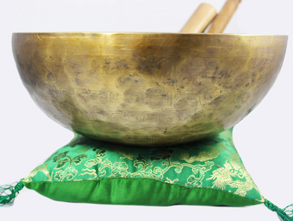 NHZ 10" Om Mandala Mantra Craved Singing Bowl image 2