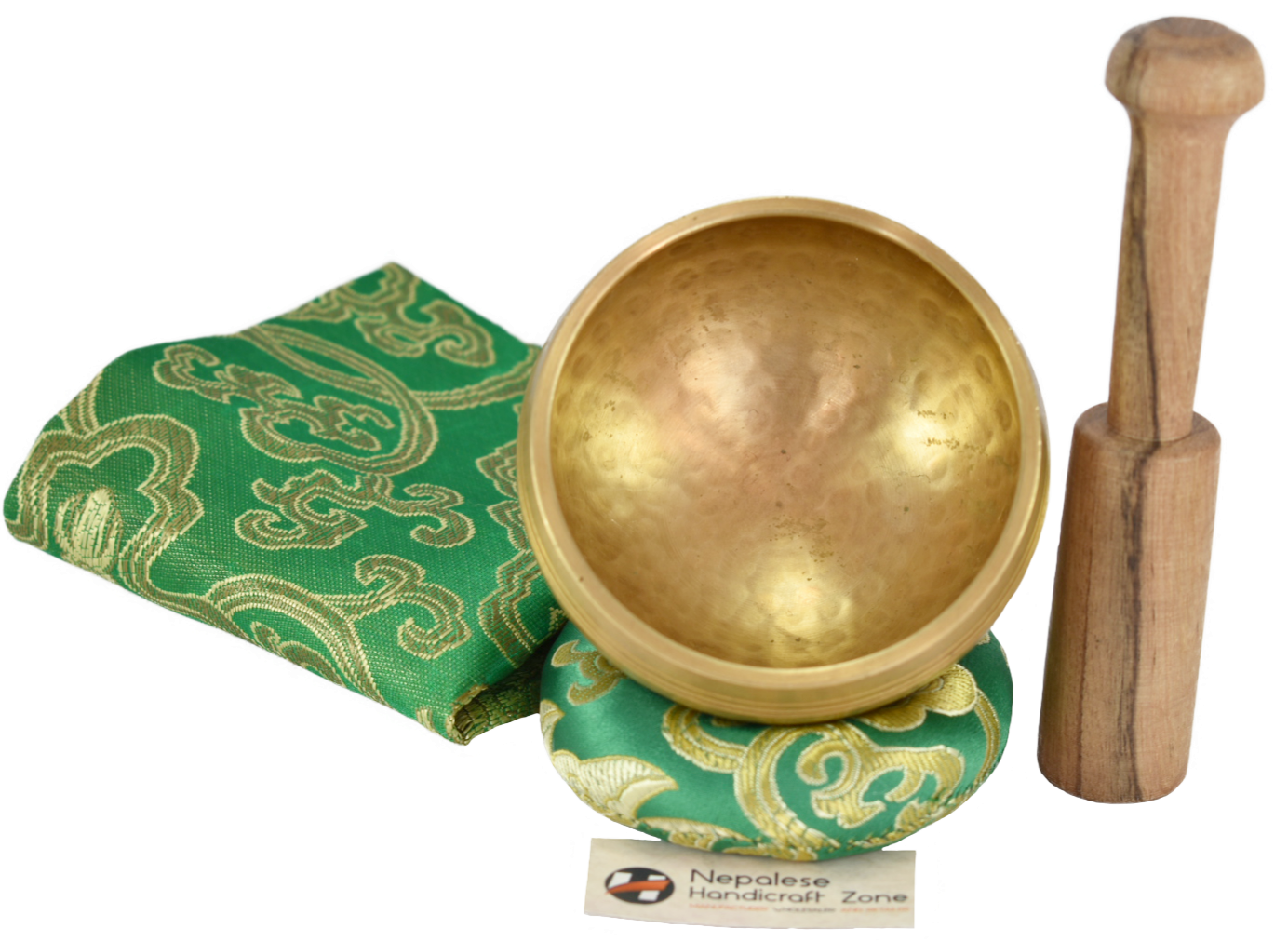 NHZ 3 Inch Meditation Yoga Singing Bowl Set With Mallet, Cushion & Brocade Bag image 0