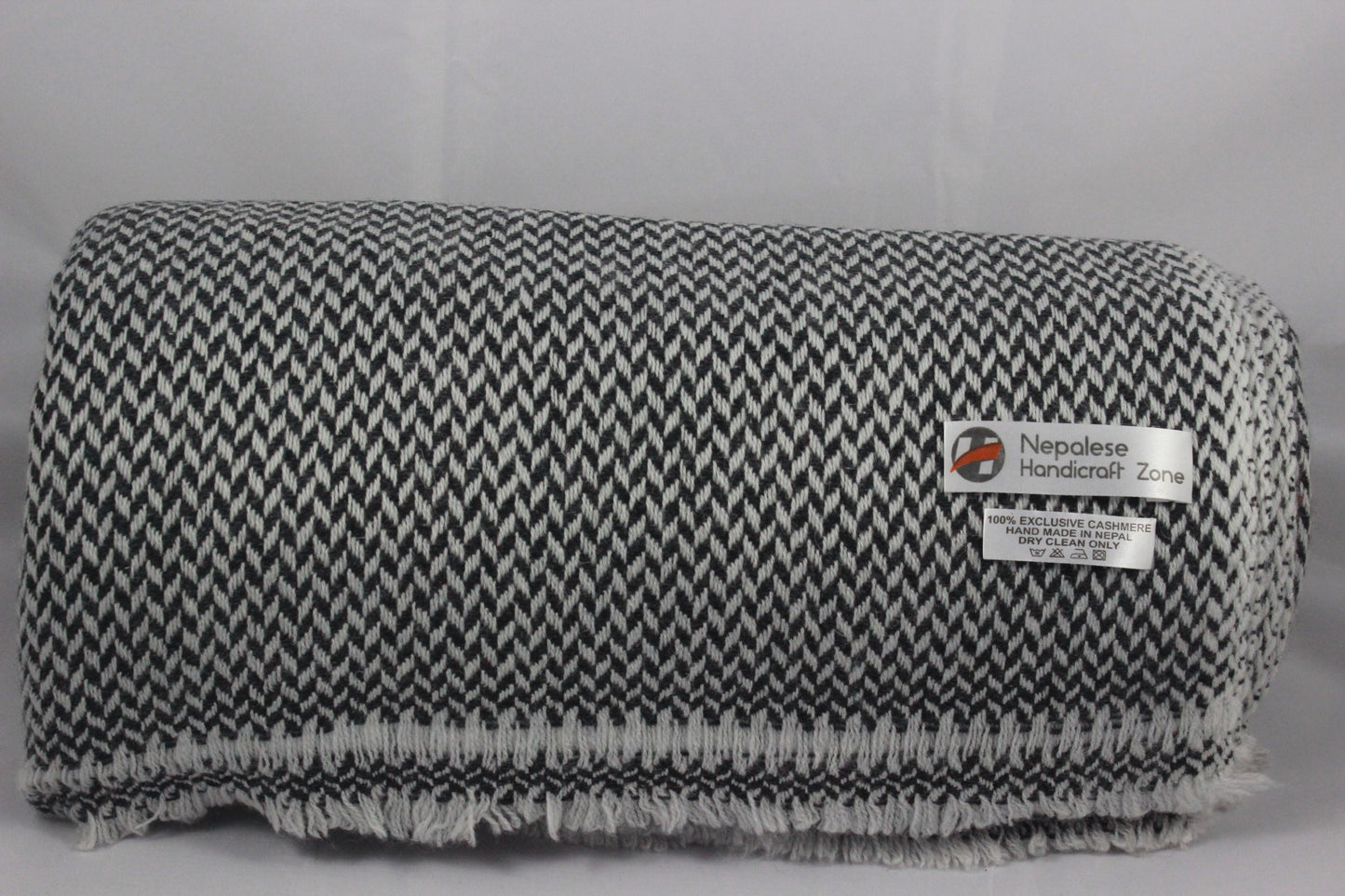 NHZ Natural Himalayan Cashmere Throw/ Blanket 54" x 108"(Brown Chunky) image 3