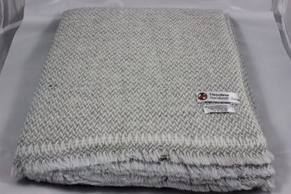 NHZ Natural Himalayan Cashmere Throw/ Blanket 54" x 108"(Ivory Chunky) image 1