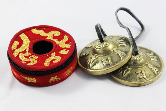 2.5" Om mane padme embossed NHZ Tingsha image 0