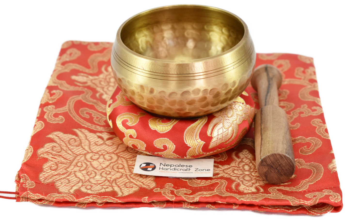 NHZ 3 Inch Meditation Yoga Singing Bowl Set With Mallet, Cushion & Brocade Bag image 2