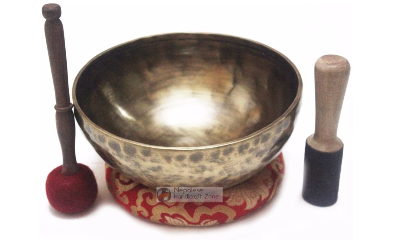 NHZ 12" antique finish singing bowl set image 1